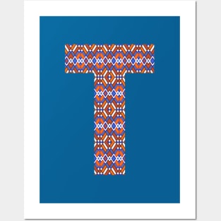 Monogram Letter T- geometric pattern Posters and Art